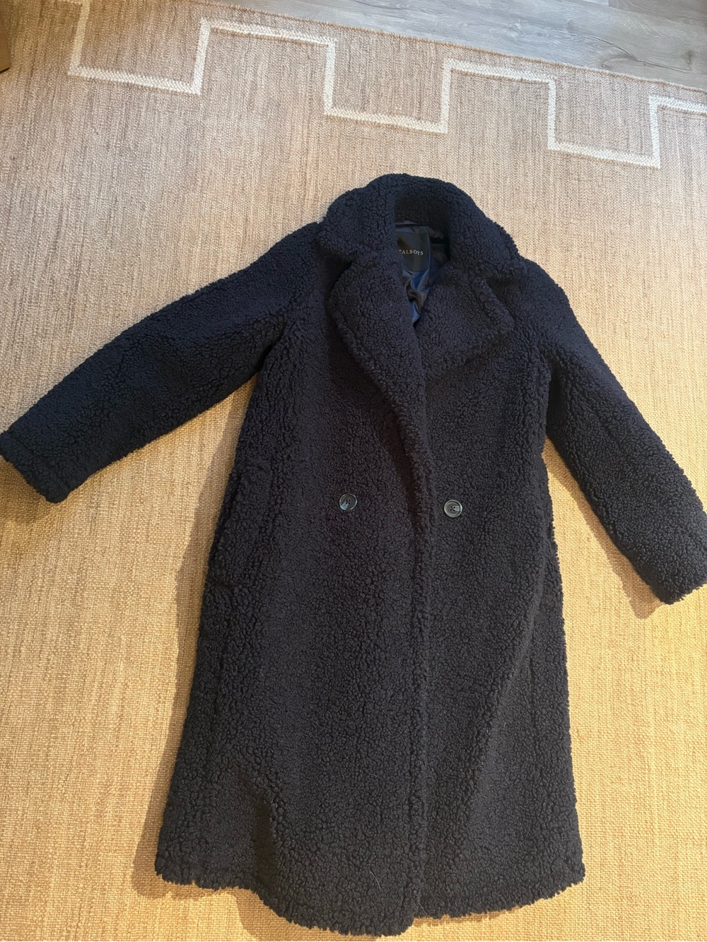 Talbots Navy Blue Teddy Coat Jacket XS